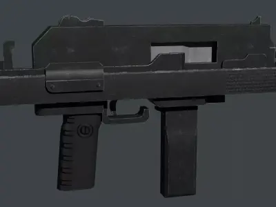 Rigged Sci-Fi Submachine Gun Free 3D model
