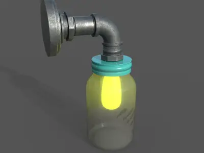 plumbing part lamp Low-poly 3D model