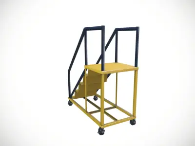 Industrial Ladder Mobile Working Stand Low-poly 3D model