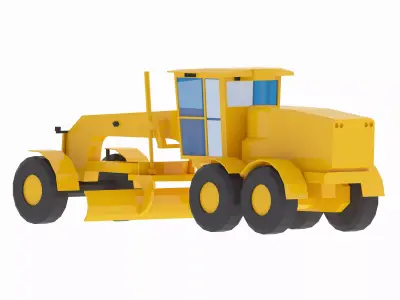 Grader Construction Motor Simplified Low-poly 3D model