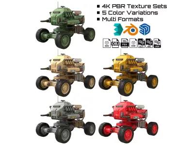 UGV Concept-1-All Colors 3D Model Pack