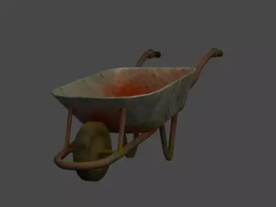 3D Card wheelbarrow with blood Free low-poly 3D model