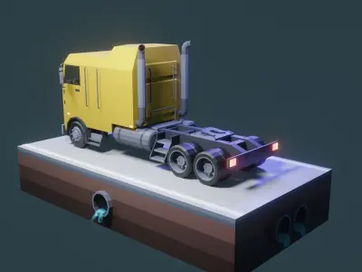 low poly truck semi Low-poly 3D model by CgiNexus