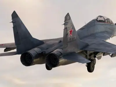 Russian Fighter Jet Mikoyan MiG-29UB Fulcrum B or C Tandem 3D model