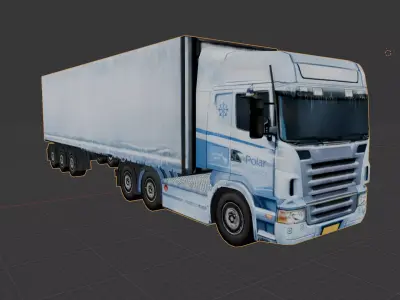 Low Poly European Cargo Truck 8x4 Low-poly 3D model