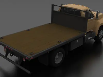 F-Series F-800 Flatbed Truck 1980 Low-poly 3D model