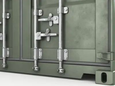20ft Military Container Khaki 3D model