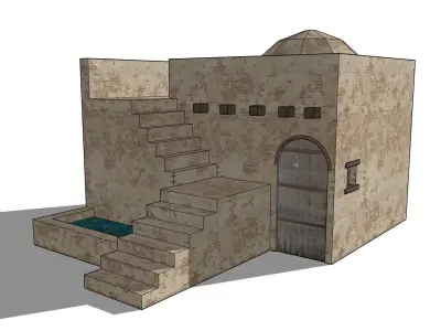 Medieval Egyptian House Low Poly Low-poly 3D model