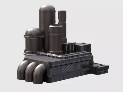 MUDDD metal structure with pipes and pipes Free 3D model