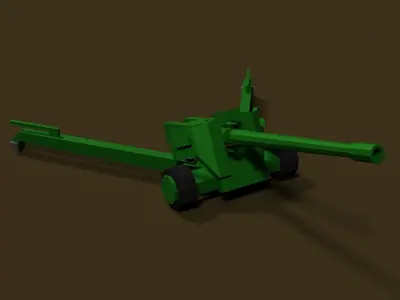 Lowpoly Anti Aircraftgun Low-poly 3D model