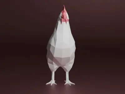 Low Poly Game Ready Chicken 3D Model for Games  Low-poly 3D model