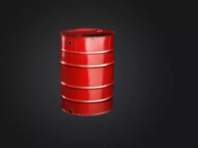 red explosive barrel 3D print model