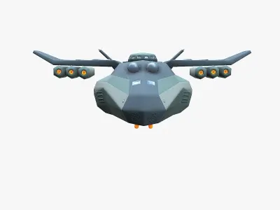 Cargo Spaceship Low-poly 3D model