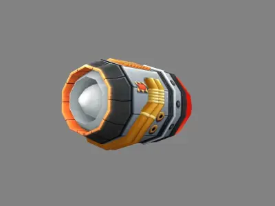 Cartoon missile rocket launcher  Low-poly 3D model