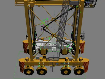 Straddle Carrier Generic Rigged 3D model