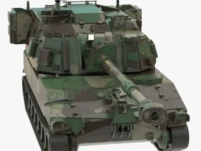 m109 Paladin Tank with 4k textures Low Low-poly 3D model