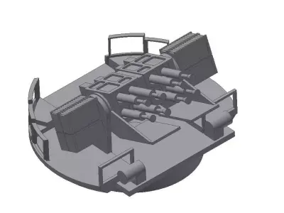 Anti aircraft Pom Pom 40mm scale 1 to 100 3D print model