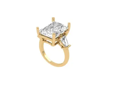 Emerald Radiant Ring 3D print model order