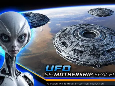 UFO MotherShip Low-poly 3D model