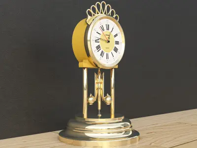 Vintage Golden Alarm Clock - 3D Model  3D model