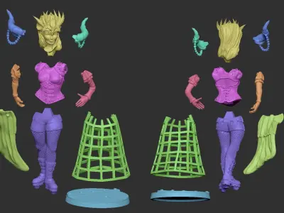 Gothic Girl Pinup 3D print model - FREE Free 3D print model
