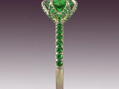 Ring Engagement 6 Prongs Pave 3D print model