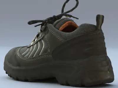 Sneaker High Poly pair of work shoes 3D model