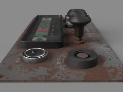 Old Dashboard of construction roller 02 3D model