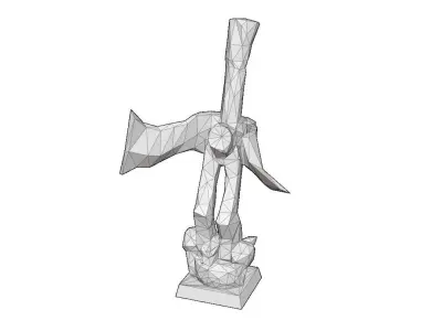 Abstract Deco Sculpture Low-poly 3D model
