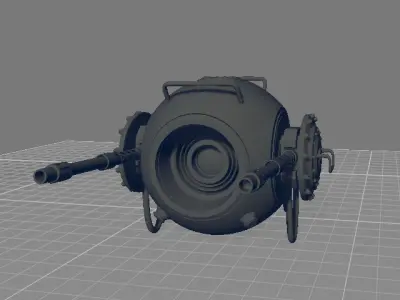 Futuristic Military Drone Low-poly 3D model