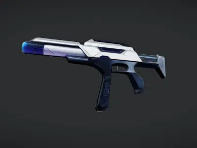 futuristic sci-fi handgun 2 3D model