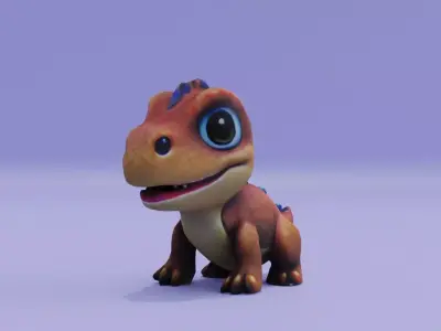 Dinosaur Stylized Cute Dragon Low-poly 3D model