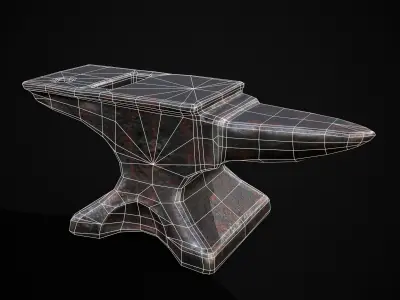 Classic Iron Anvil  Low-poly 3D model