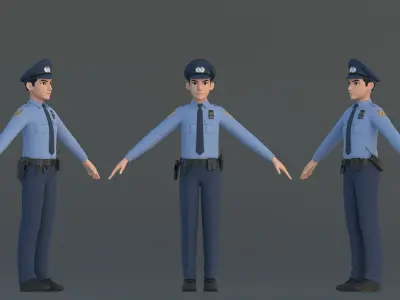 Michael Cartoon Man Character Low-poly 3D model