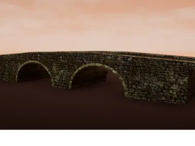 Old bridge for your game Free low-poly 3D model
