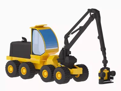 Harvester Forestry 1135 Low-poly 3D model