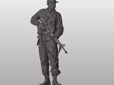 American Soldier Figure 3D Printable STL 3D print model