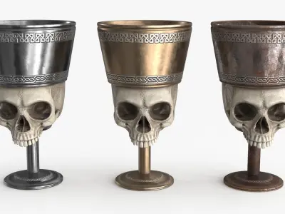 Antique Skull Goblet Low-poly 3D model