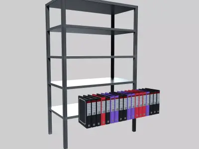Rack with Files Low-poly 3D model