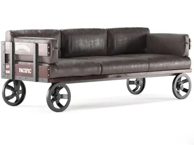 Sofa Industrial Revolution dark 3D model