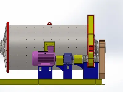 ball mill 2200 x 4000 FOR MINE GRINDING 3D model