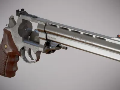 44 Magnum Wood - Game Ready Low-poly 3D model