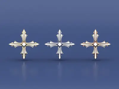 Sparkle 4 pointed Star Trident  Art Model For Jewelry Part  3D print model
