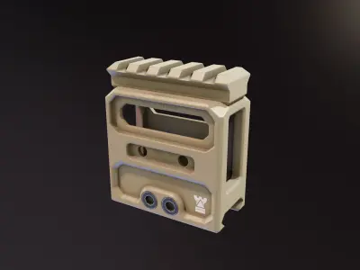 Kastle Picatinny Riser Low-poly 3D model