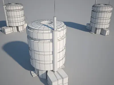 Industrial Building 09 Low-poly 3D model