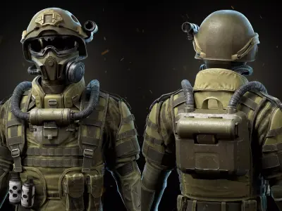 Modern Soldier Low-poly 3D model