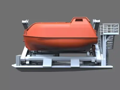 Lifeboat type A with davit for Seabex One 3D print model