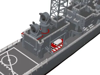 USS Truxtun CGN 35 3D print model