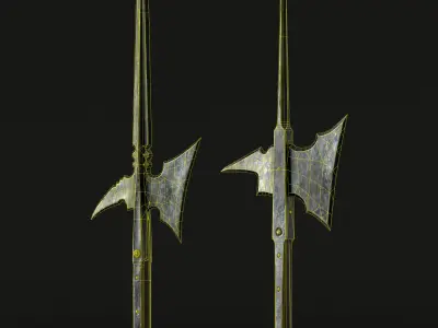 Medieval Halberd - PBR Asset Low-poly 3D model