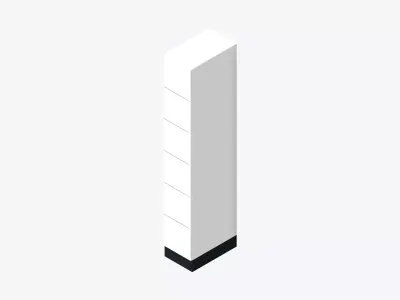 Locker - Laminate - Integral - Classic - 6 Door Low-poly 3D model